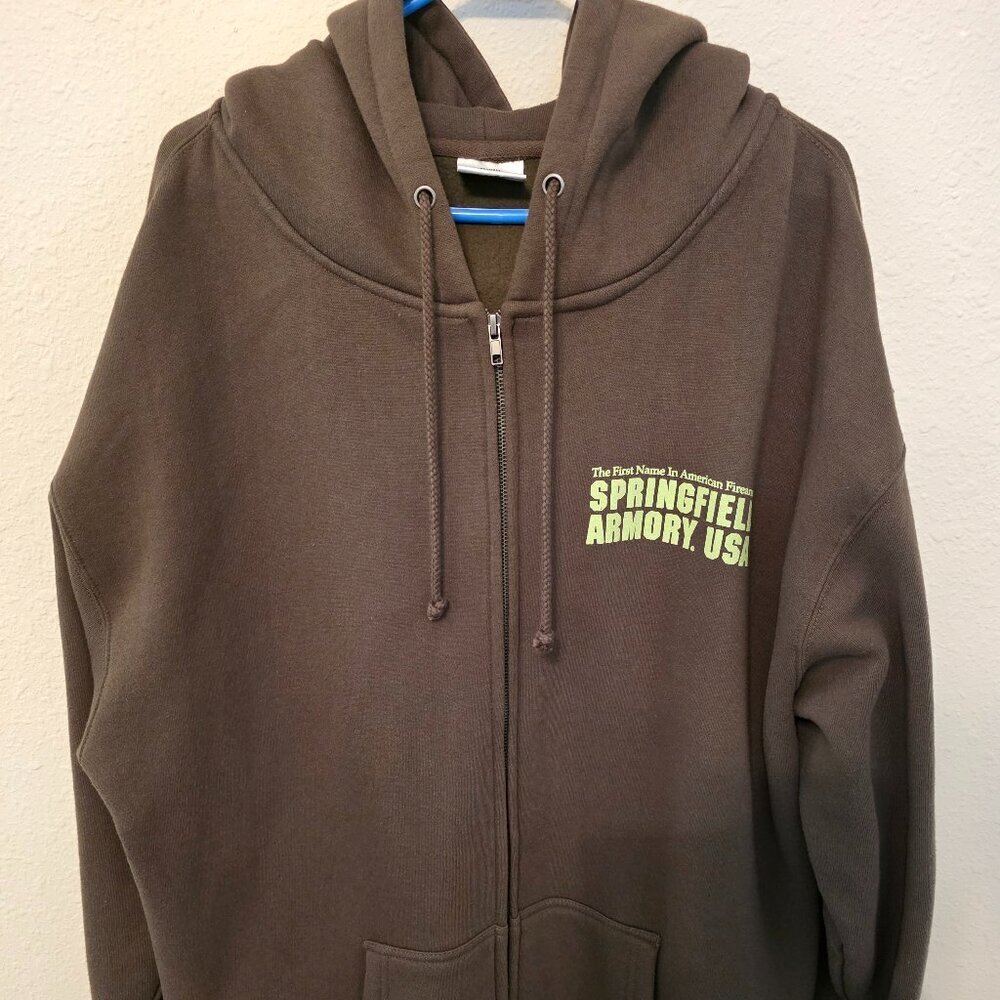 Springfield Armory full zipper men's hoodie, size XXL.
